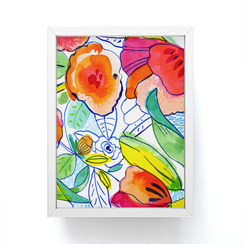 CayenaBlanca Ink Flowers Framed Mini Art Print