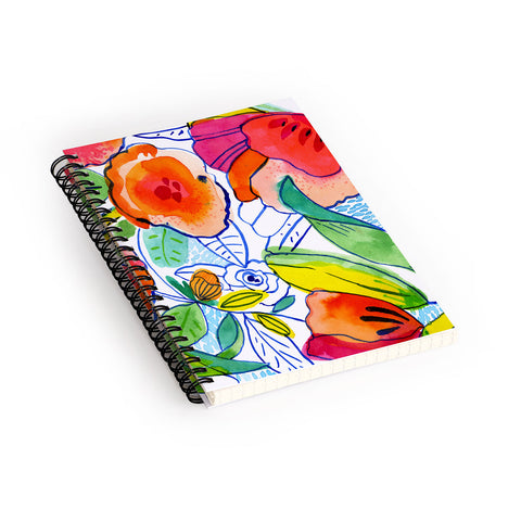CayenaBlanca Ink Flowers Spiral Notebook