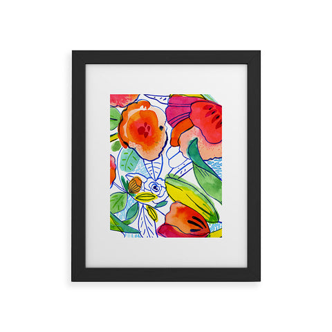 CayenaBlanca Ink Flowers Framed Art Print