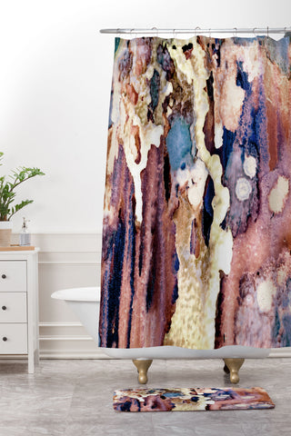 CayenaBlanca Lazulite Shower Curtain And Mat