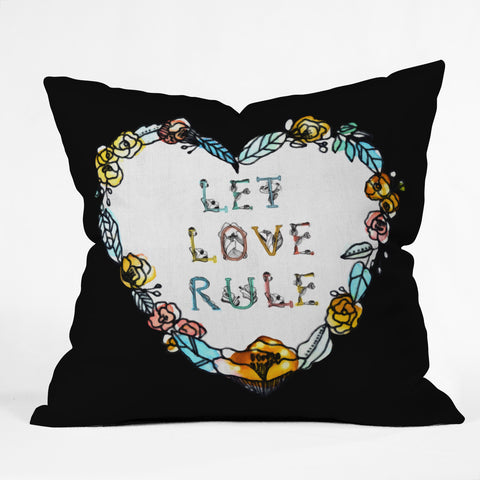 CayenaBlanca Let Love Rule Outdoor Throw Pillow