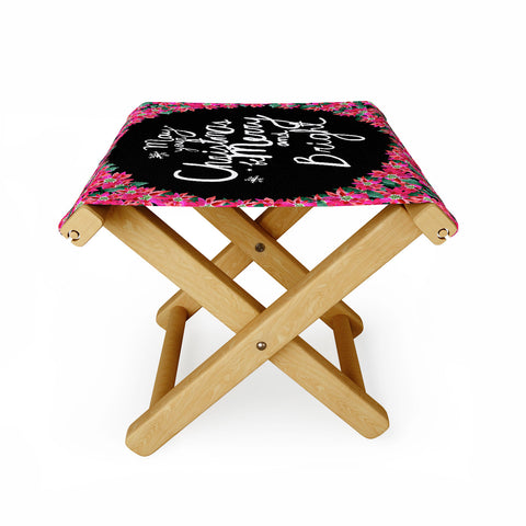 CayenaBlanca May your Christmas be Merry and Bright Folding Stool