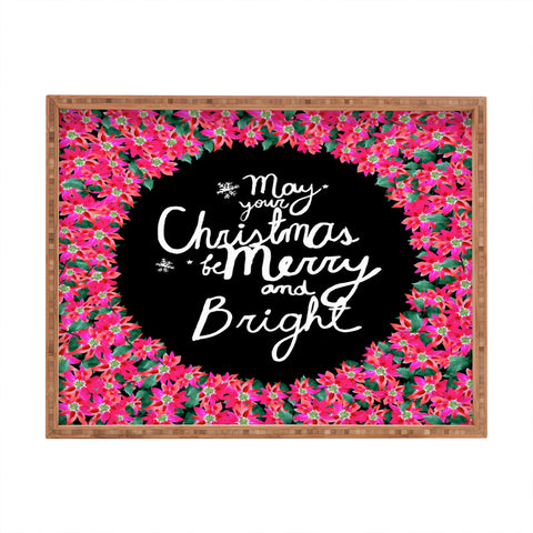 CayenaBlanca May your Christmas be Merry and Bright Rectangular Tray