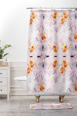 CayenaBlanca Orchid 2 Shower Curtain And Mat