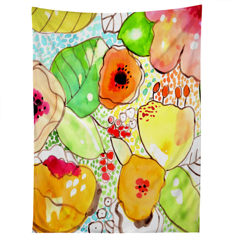 CayenaBlanca Organic Flowers Tapestry