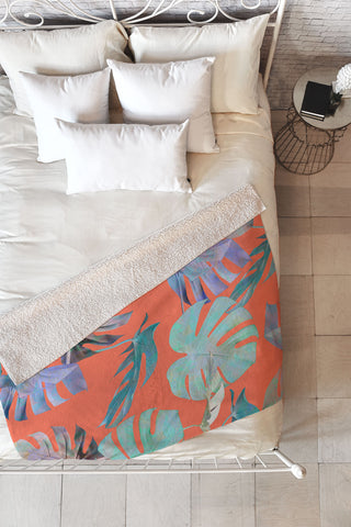 CayenaBlanca Pastel Tropicals Fleece Throw Blanket