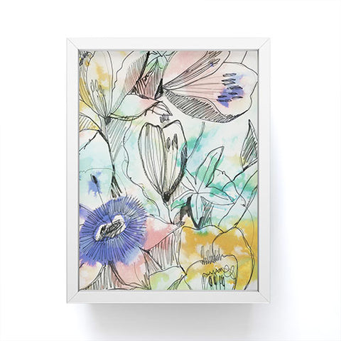 CayenaBlanca Pastels Flowers Framed Mini Art Print