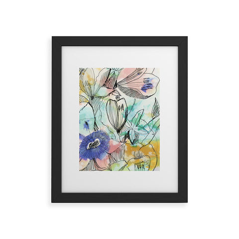 CayenaBlanca Pastels Flowers Framed Art Print