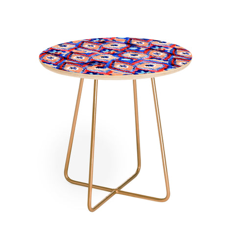 CayenaBlanca Peacock Texture Round Side Table