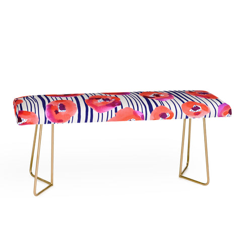 CayenaBlanca Peonies and stripes Bench