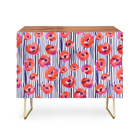 CayenaBlanca Peonies and stripes Credenza