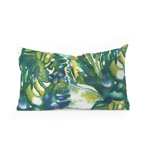 CayenaBlanca Rainy forest Oblong Throw Pillow