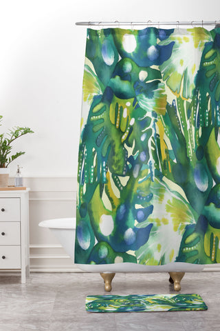 CayenaBlanca Rainy forest Shower Curtain And Mat