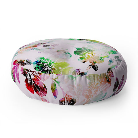 CayenaBlanca Romantic Flowers Floor Pillow Round