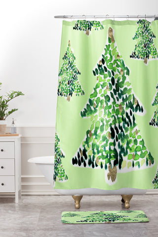 CayenaBlanca Smells Like Christmas Shower Curtain And Mat