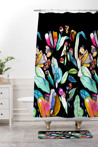 CayenaBlanca Spring WildFlowers Shower Curtain And Mat