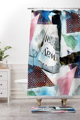 CayenaBlanca Street Collage Shower Curtain And Mat