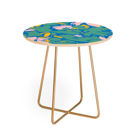 CayenaBlanca Sunflower Silhouettes Round Side Table