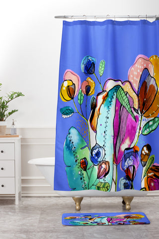 CayenaBlanca Surreal Garden Shower Curtain And Mat