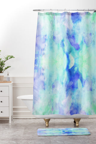 CayenaBlanca Water Clouds Shower Curtain And Mat