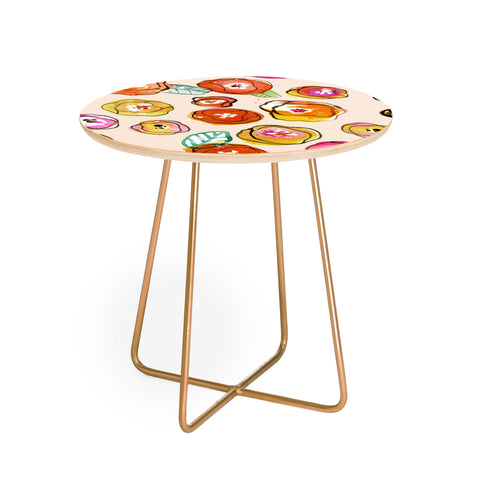 CayenaBlanca Water Flowers Round Side Table