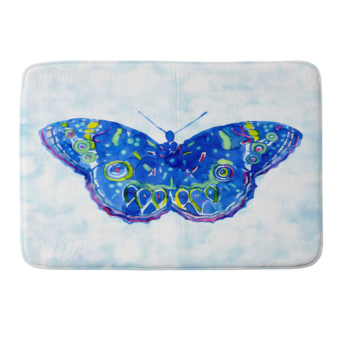 CayenaBlanca Watercolour Butterfly Memory Foam Bath Mat