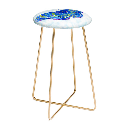 CayenaBlanca Watercolour Butterfly Counter Stool