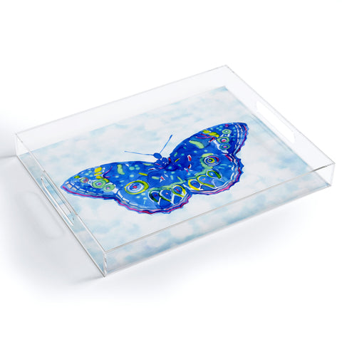 CayenaBlanca Watercolour Butterfly Acrylic Tray