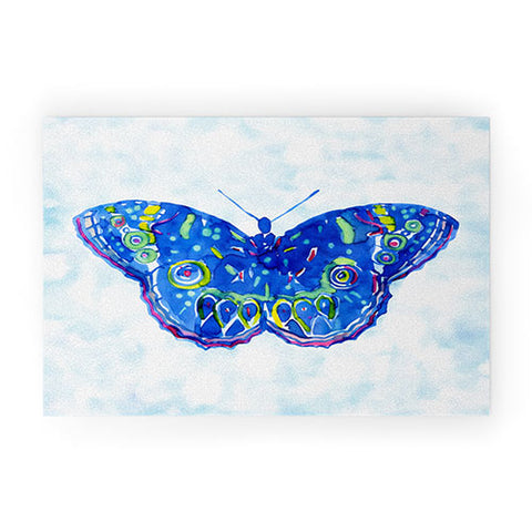 CayenaBlanca Watercolour Butterfly Welcome Mat