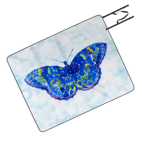 CayenaBlanca Watercolour Butterfly Picnic Blanket