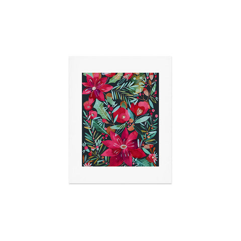 CayenaBlanca Watercolour Christmas Flowers Art Print