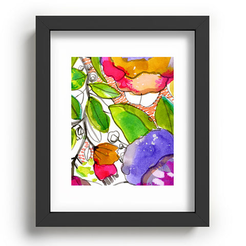 CayenaBlanca Watercolour Flowers Recessed Framing Rectangle