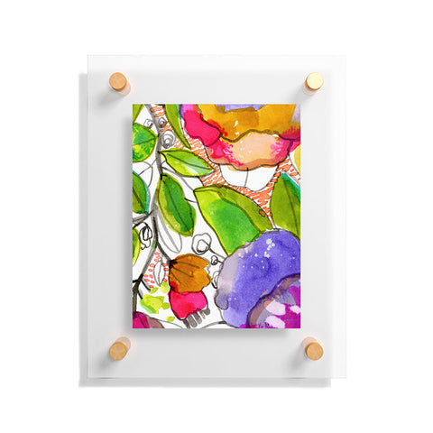 CayenaBlanca Watercolour Flowers Floating Acrylic Print
