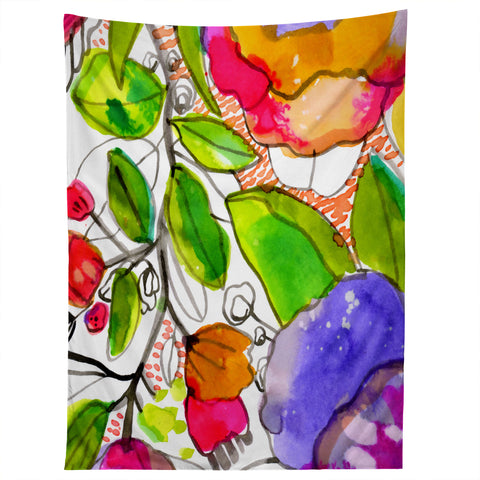 CayenaBlanca Watercolour Flowers Tapestry