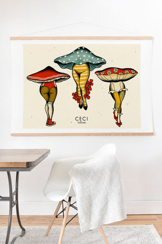 CeciTattoos Dressed up mushroom babes Art Print And Hanger