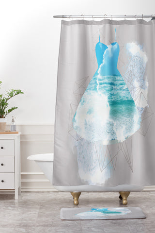 Ceren Kilic Dancing Sea Shower Curtain And Mat