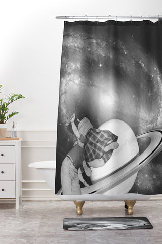 Ceren Kilic Fly me to the saturn Shower Curtain And Mat