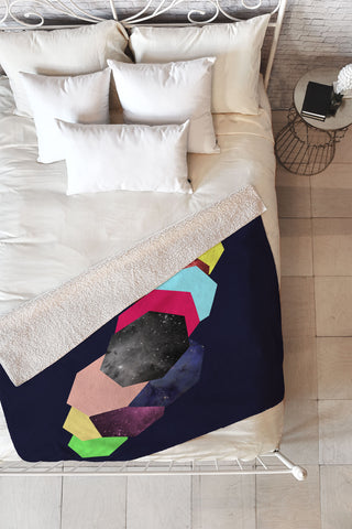 Ceren Kilic Hexagon Life Fleece Throw Blanket