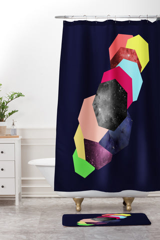 Ceren Kilic Hexagon Life Shower Curtain And Mat