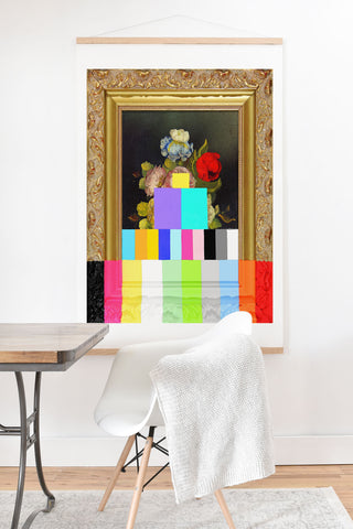 Chad Wys A Painting of Flowers With Color Bars Art Print And Hanger