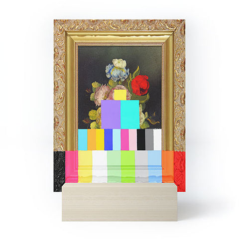Chad Wys A Painting of Flowers With Color Bars Mini Art Print