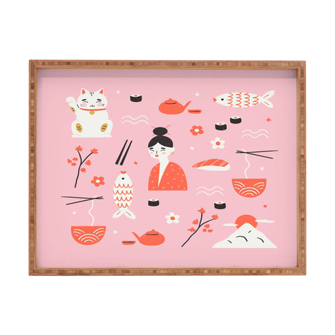 Charly Clements Dreaming of Japan Pattern Rectangular Tray