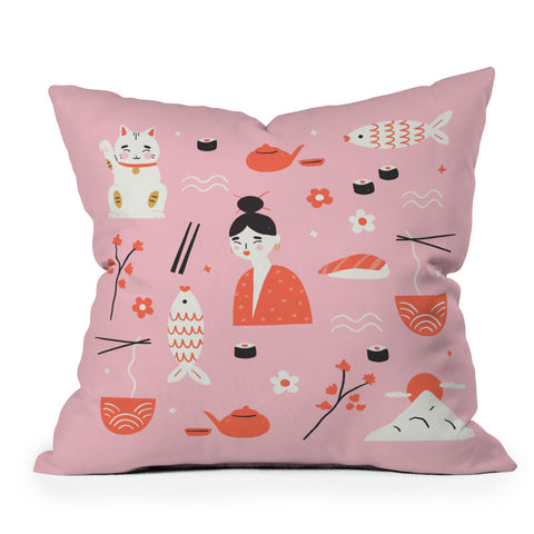 Charly Clements Dreaming of Japan Pattern Outdoor Throw Pillow