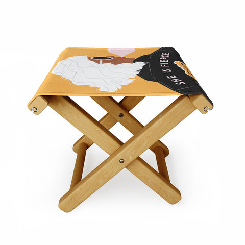 Charly Clements She Is Fierce Folding Stool