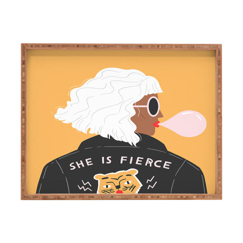 Charly Clements She Is Fierce Rectangular Tray
