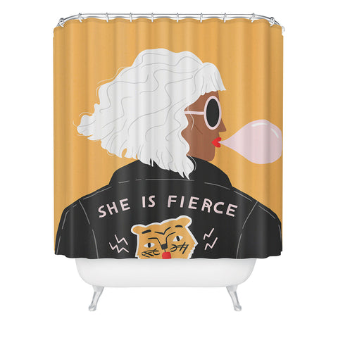 Charly Clements She Is Fierce Shower Curtain
