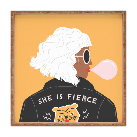 Charly Clements She Is Fierce Square Tray