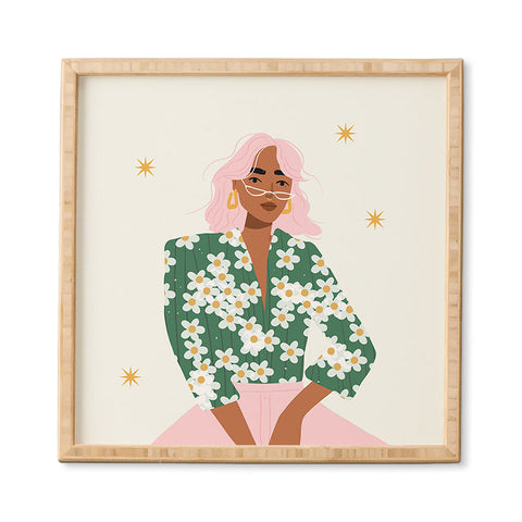 Charly Clements Strike a Pose Pink and Green Palette Framed Wall Art