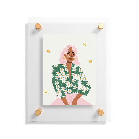 Charly Clements Strike a Pose Pink and Green Palette Floating Acrylic Print