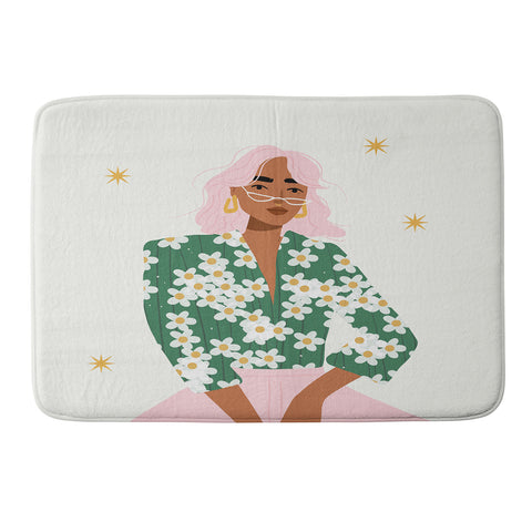 Charly Clements Strike a Pose Pink and Green Palette Memory Foam Bath Mat